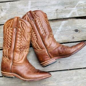 Boulet Cowboy Boots Thunderbird Leather Made in Canada Size 5 / EU36